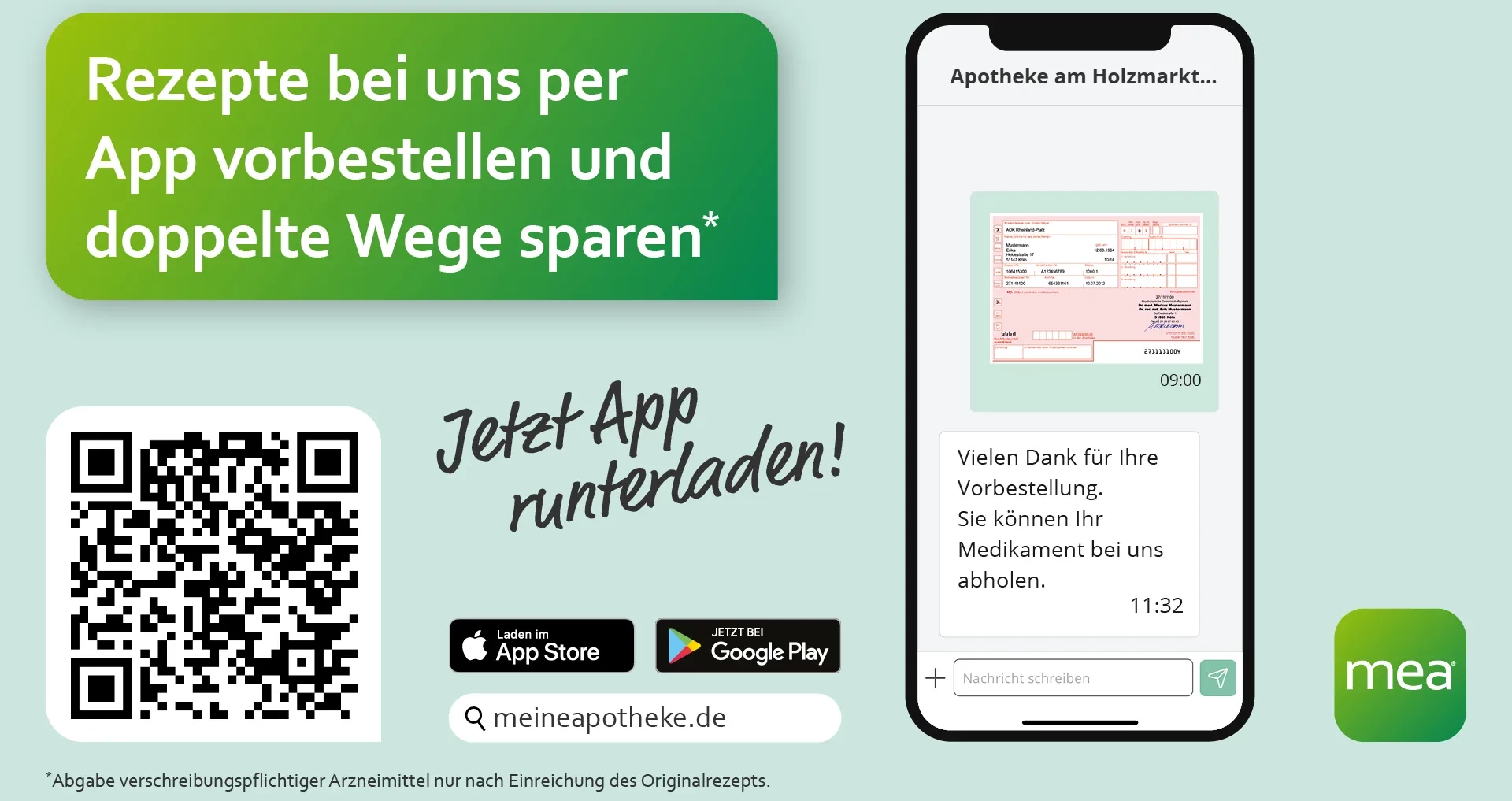Rezepte bei uns per App vorbestellen